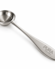 Pura Collagen stainless steel 5ml scoop for precise measurement of collagen powder or supplements.