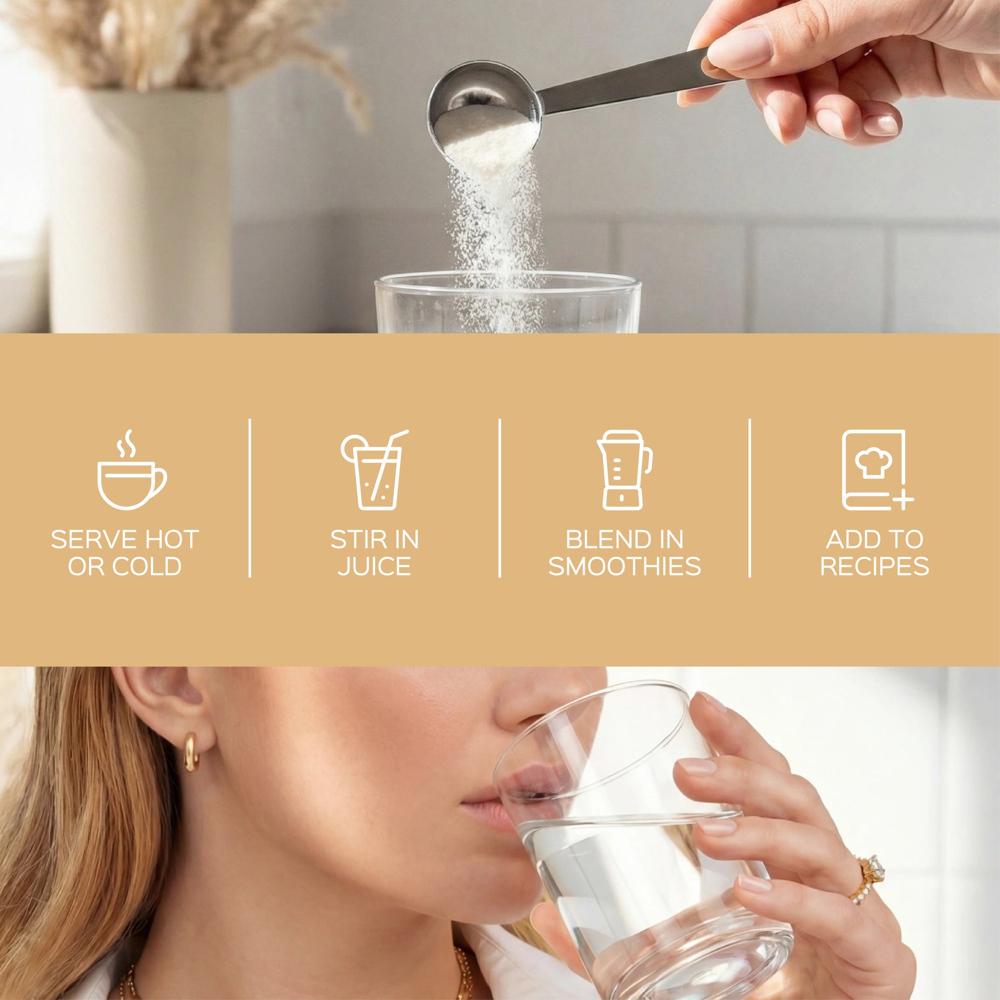 Pura Collagen glow+ bottle with a label, showcasing the collagen supplement designed to enhance skin radiance.